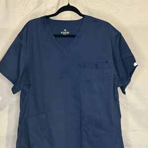 Med Couture Blue Short Sleeve V-Neck Tee